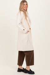 Ivory Knit Long Sweater Coat
