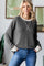 Charcoal Textured Rib Relaxed Fit Pullover Top