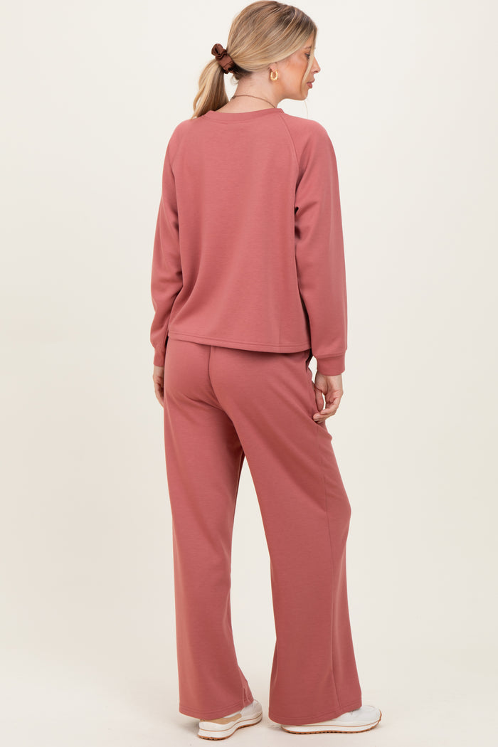 Mauve Crewneck Pullover Pant Set