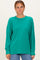 Green Brushed Ribbed Knit Pullover
