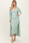 Sage Ribbed Sleeveless Dress Cardigan Set