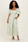 Sage Puff Sleeve Smocked Waist Midi Dress