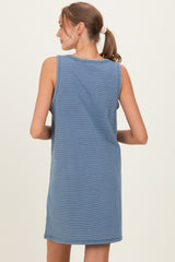 Navy Striped Maternity Mini Tank Dress