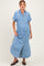 Light Blue Chambray Button Down Maternity Shirt Dress