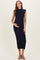 Navy Ribbed Knit Mock Neck Maternity Maxi Dress