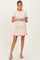 Cream Ribbed Knit Ruffle Trim Maternity Mini Dress