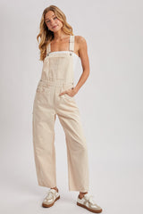 Ecru Barrel Leg Overalls