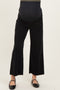 Black Raw Hem Crop Wide Leg Maternity Jeans