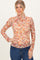 Taupe Floral Mesh Mock Neck Long Sleeve Top