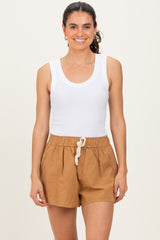 Camel Drawstring Shorts