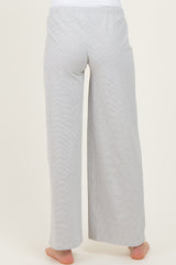 Heather Grey Striped Front Tie Maternity Lounge Pants