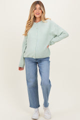 Mint Classic Crew Neck Maternity Button Cardigan