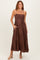 Mocha Flower Embroidered Midi Dress