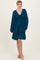 Dark Teal Long Sleeve V-Neck Tiered Midi Dress