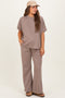 Mocha Curved Hem Tee Pants Maternity Lounge Set