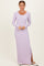 Lavender Ribbed Long Sleeve Side Slit Maxi Dress