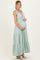 Sage Shoulder Tie Ribbed Tiered Maternity Maxi Dress
