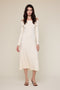 Ivory Off Shoulder Midi Sweater Dress