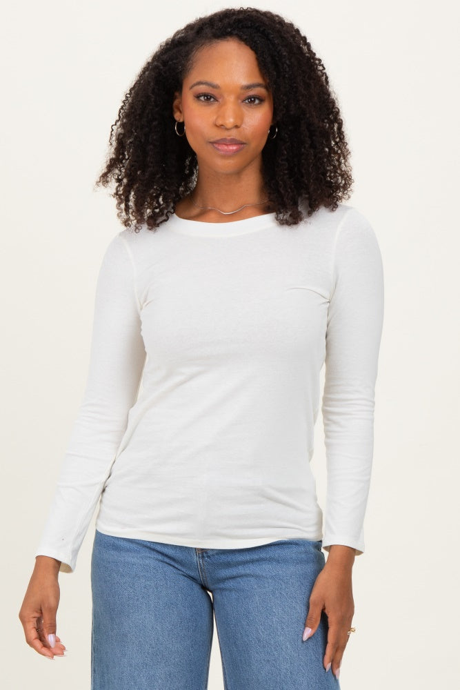 Cream Long Sleeve Top