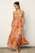 Multicolor Floral Halter Crisscross Back Maxi Dress