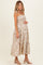 Ivory/ Mustard Vintage Floral Sleeveless Tiered Maternity Maxi Dress