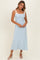 Light Blue Knit Contrast Shoulder Tie Dress