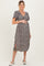 Black Floral Twist Front Cut Out Maternity Midi Dress