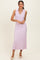Light Pink Knit Collared Sleeveless Maxi Dress