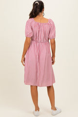 Red Gingham Square Neck Dress