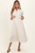 Beige Button Down Frayed Maternity Midi Dress