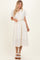 Beige Button Down Frayed Midi Dress