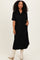 Black Button Down Midi Shirt Dress