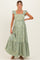 Green Floral Embroidered Smocked Maternity Maxi Dress
