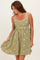 Sage Floral Scallop Trim Mini Dress