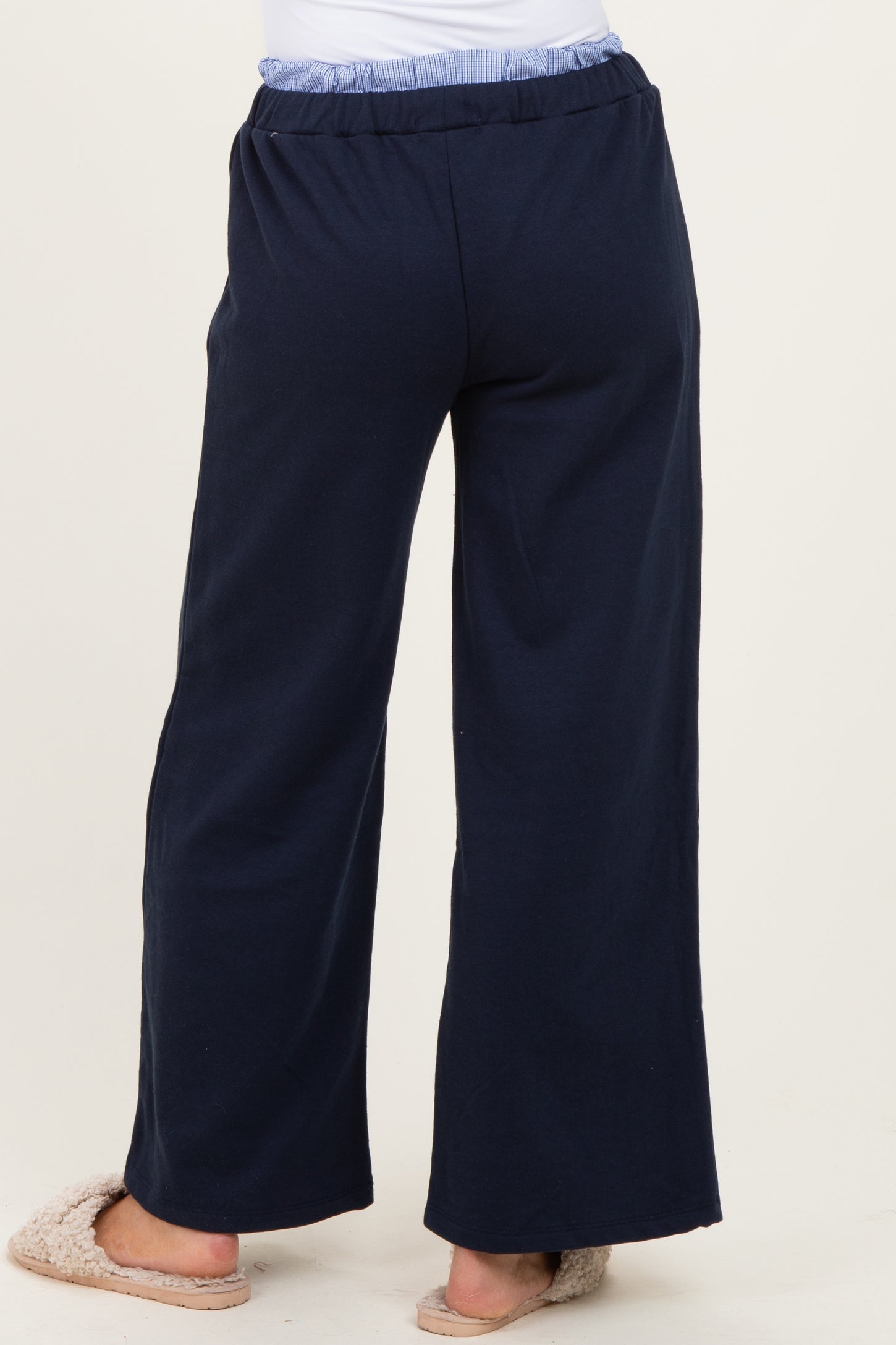Navy Contrast Waistband Lounge Pants