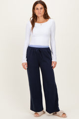 Navy Contrast Waistband Lounge Pants