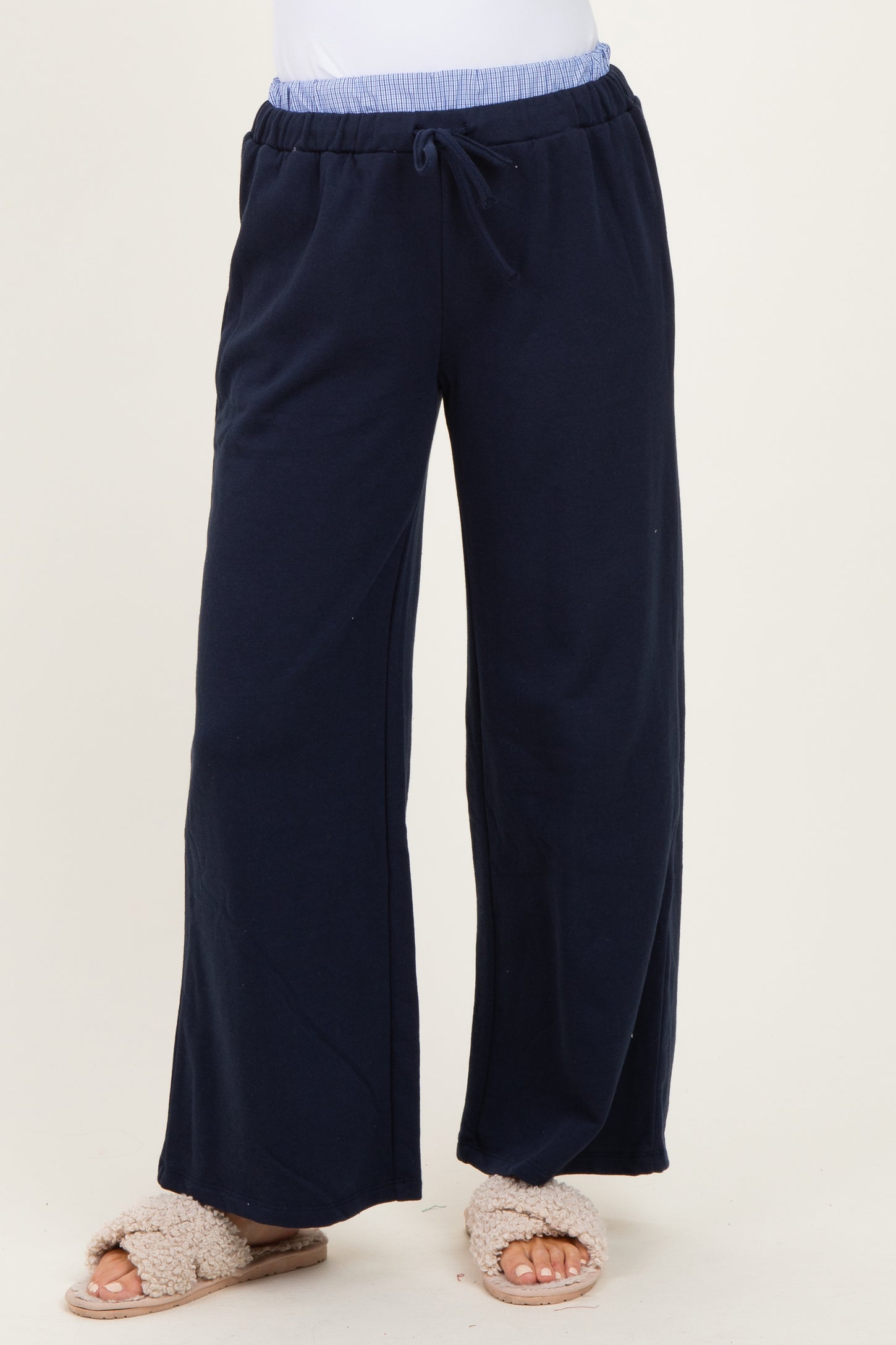 Navy Contrast Waistband Lounge Pants