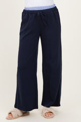 Navy Contrast Waistband Lounge Pants