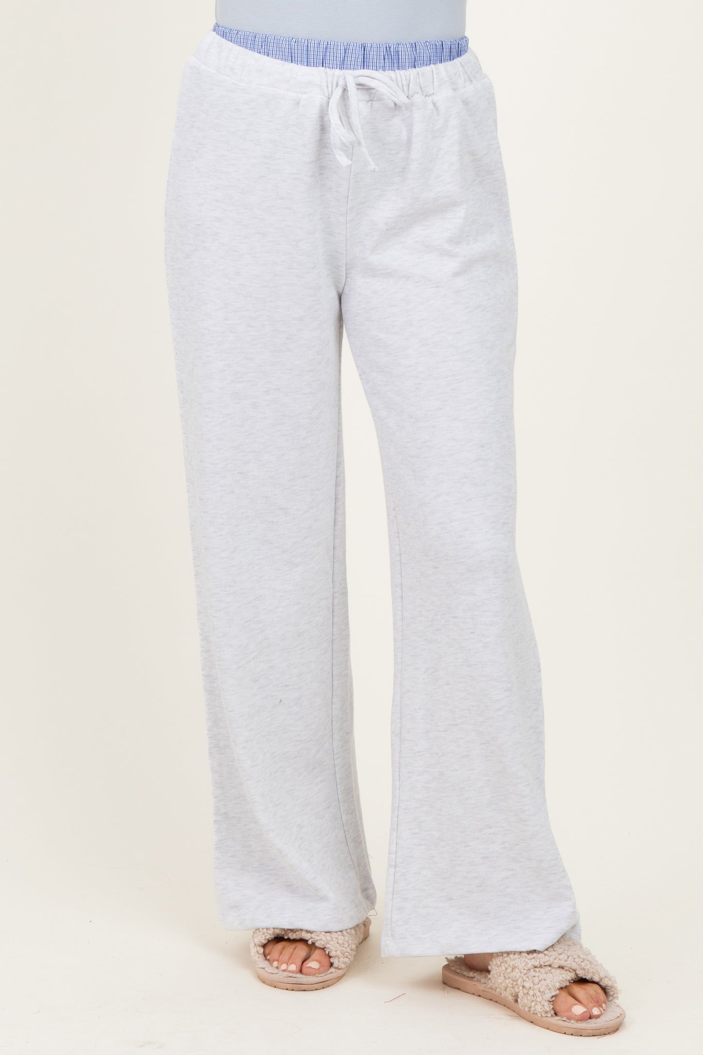 Heather Grey Contrast Waistband Lounge Pants