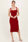 Burgundy Cutout Fitted Midi Dress