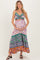 Multicolor Colorblock Floral Twist Front Cutout Maternity Maxi Dress