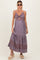 Charcoal Printed Twisted Front Maternity Maxi Dress