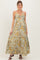 Beige Paisley Floral Twisted Front Maternity Maxi Dress