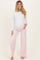 Light Pink Wide Leg Fold Over Maternity Lounge Pants