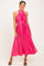 Fuchsia Pleated Halter Dress