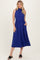 Royal Blue Ribbed Mock Neck Sleeveless Midi Dress