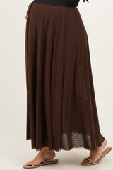 Chocolate Mesh Maternity Maxi Skirt