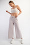 Beige Ankle Wide Leg Lounge Pants