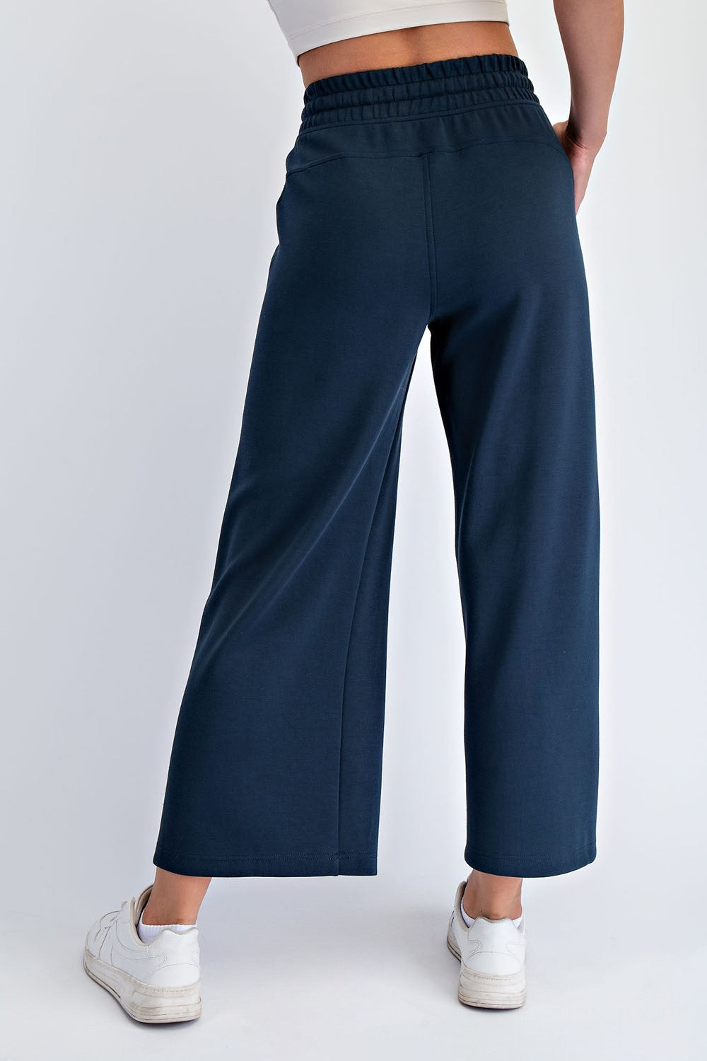 Navy Ankle Wide Leg Lounge Pants