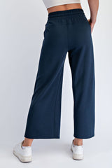 Navy Ankle Wide Leg Lounge Pants